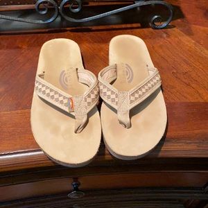 Rainbow flip flops. Men size 8